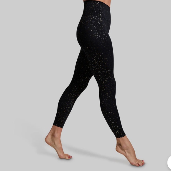 Born Primitive Synergy Legging in Black with Gold Speckled Print - Picture 7 of 8